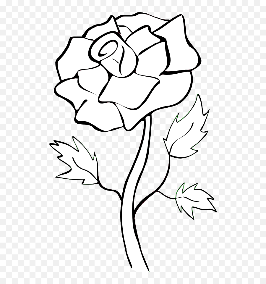 Rose Svg Freeuse Library Png Outline - White Cartoon Rose Png Emoji,Black And White Rose Emoji