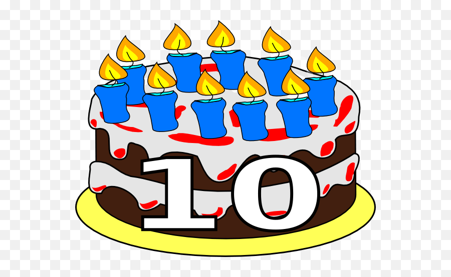 Library Of Birthday Cake Turning Ten Png Royalty Free Stock - Birthday Cake 10 Clipart Emoji,Emoji Birthday Cake