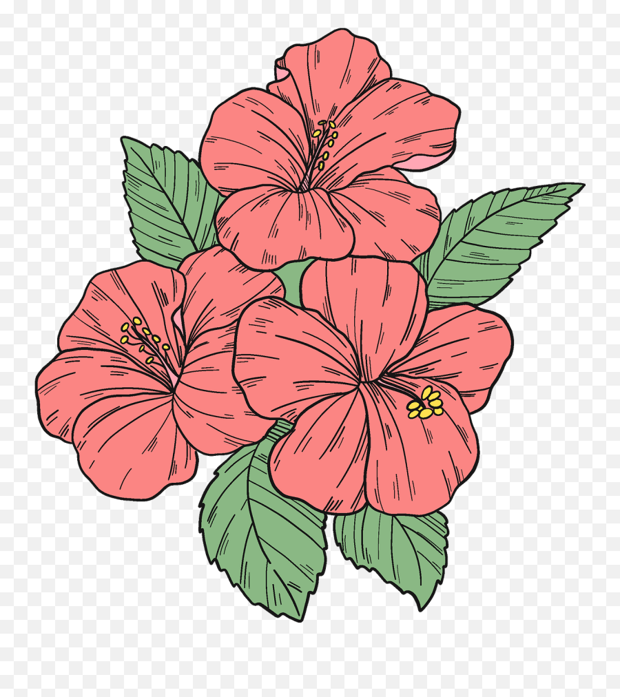 Pink Hibiscus Clipart - Hawaiian Hibiscus Emoji,Hibiscus Emoji