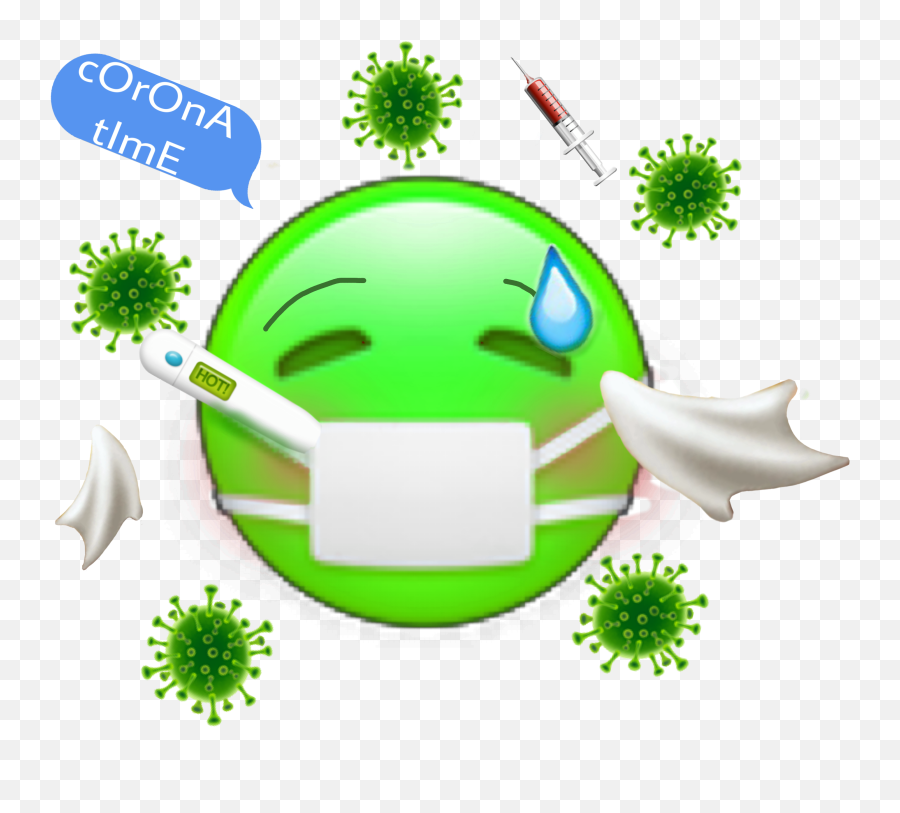 Freetoedit Sticker Sick Emoji Sickemoji Germ Germemoji - Corona Virus Whatsapp Sticker,Grass Emoji