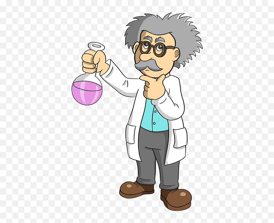 How To Draw A Cartoon Scientist - Really Easy Drawing Tutorial Cartoon Scientist Drawing Emoji,Scientist Emoji
