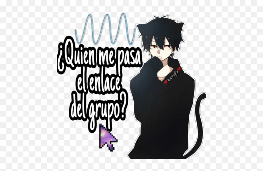 Anime Sexy Boy Grupos Stickers For Whatsapp - Anime Boy Cute Emoji,Anime Text Emoji