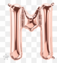 Letter M 16 In - Rose Gold Balloon Letter M Emoji,Rose Gold Emoji