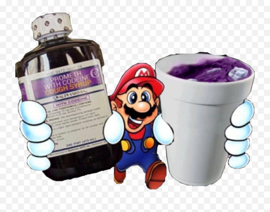 Mario With Cough Syrup Emoji,Mario Emoji