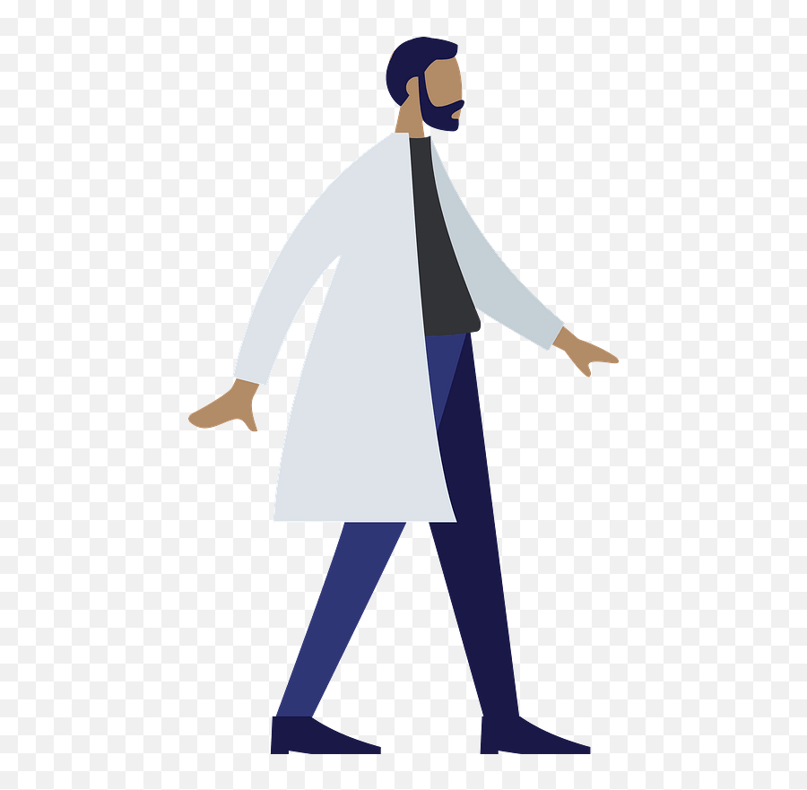 Doctor In A Lab Coat Walking Clipart Free Download - Doctor With Mask Walking Clipart Emoji,Coat Hanger Emoji