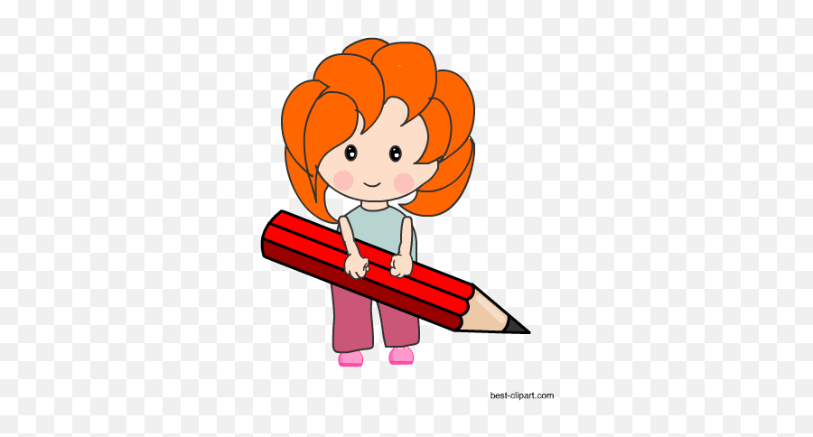 Free Pencil Clip Art - Girl Pencil Clip Art Emoji,Boy And Girl Holding Hands Emoji