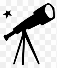 Telescope - Black And White Emoji