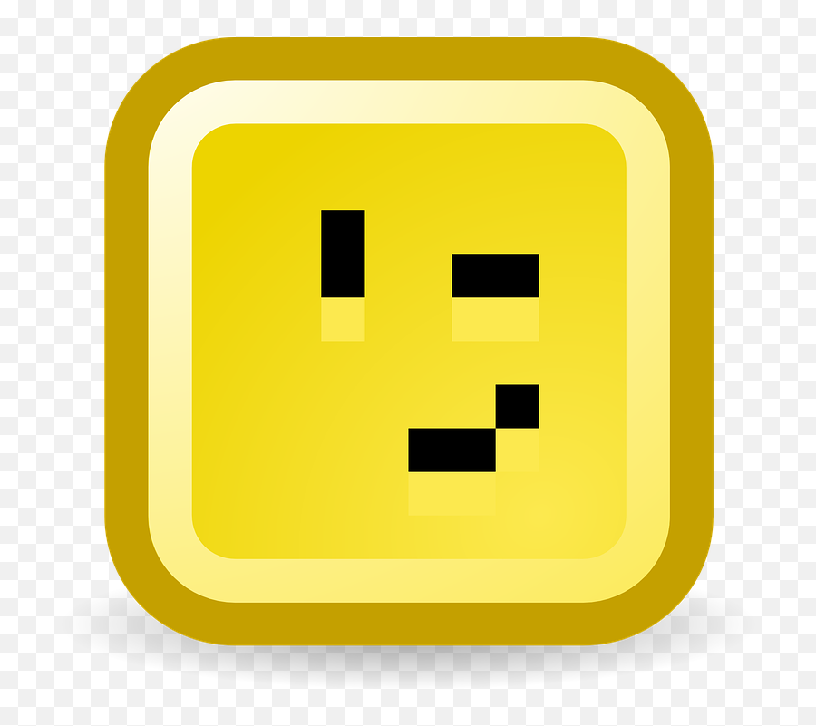 Free Photo Pixelated Computer Wink Blink Twinkle Smiley - Clin D Oeil Ordi Emoji,Thinking Emoji