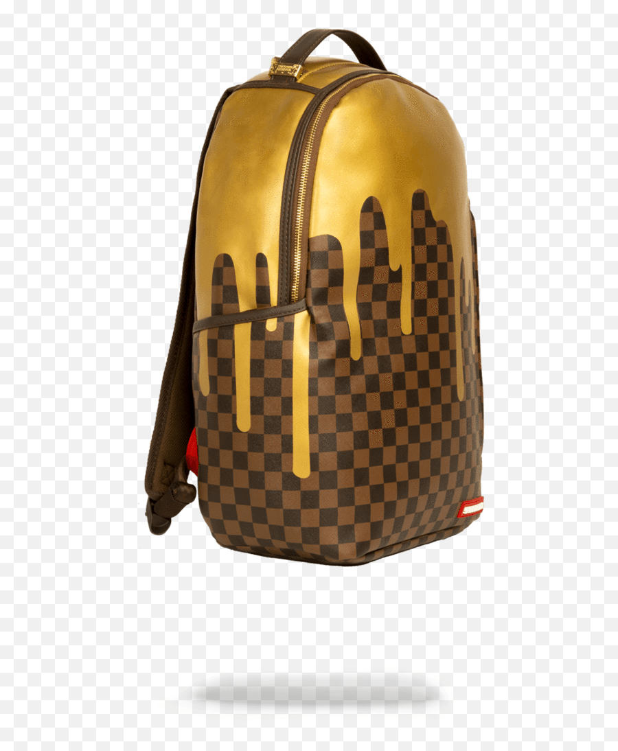 Gold Checkered Drips Backpack - Gucci Catena Hobo Small Emoji,Emoji Bookbags