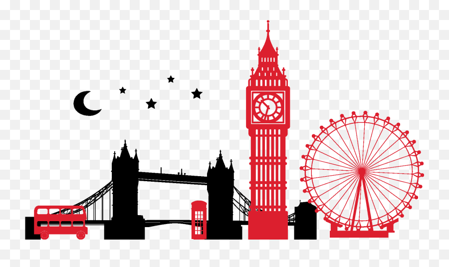 Free Big Ben Clipart Black And White - Silhouette Of London Eye Emoji,Big Ben Emoji
