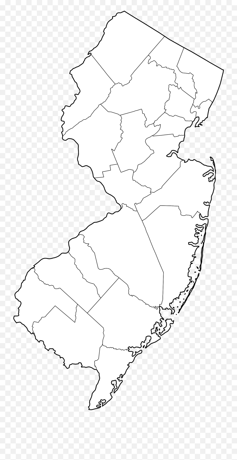 New Jersey Counties Outline - New Jersey Counties Outline Emoji,New Jersey Emoji
