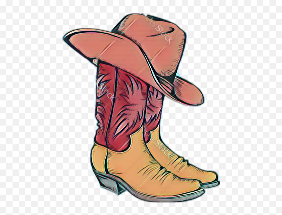 Cowboy Boots Sticker Challenge - Bota E Chapeu Desenho Emoji,Snake Boots Emoji