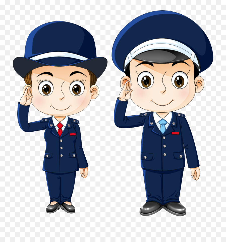 Download Public Security Police Officer Cartoon Free - Policeman And Policewoman Cartoon Emoji,Crying Salute Emoticon