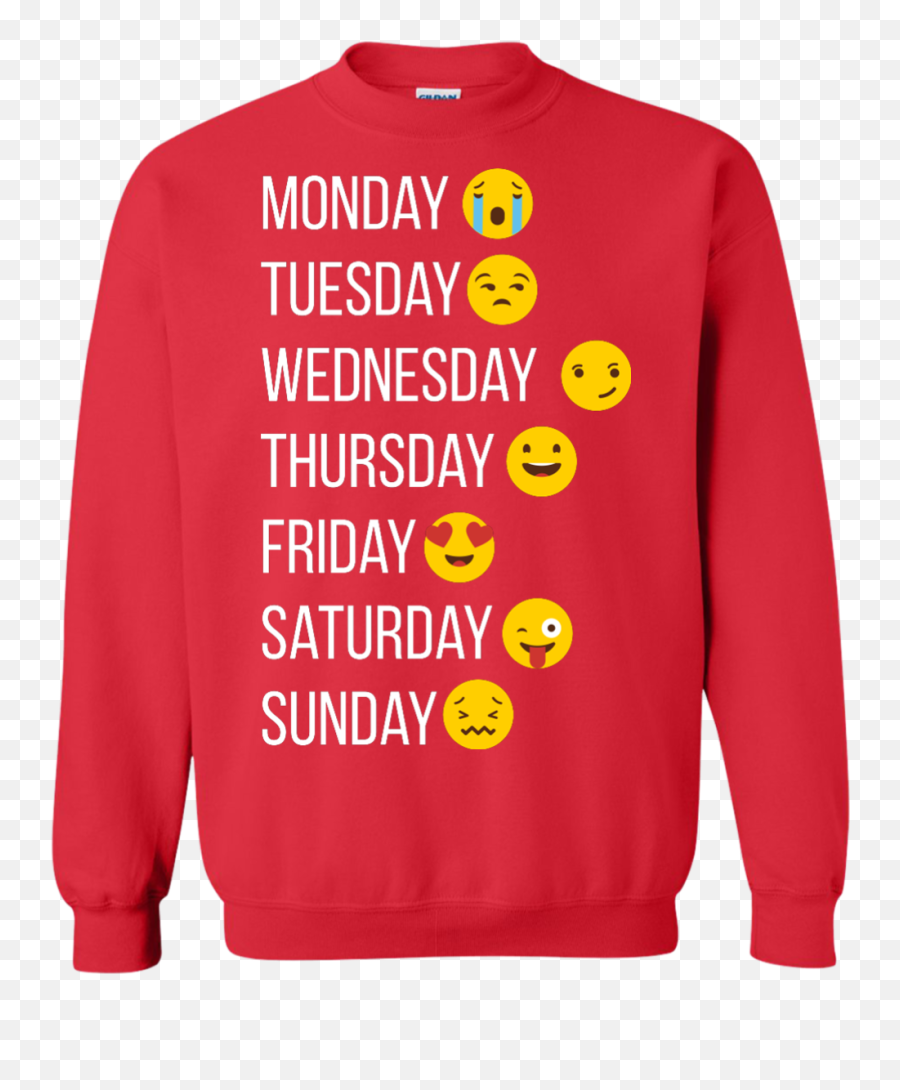 Emoji Make My Week Printed Crewneck Pullover Sweatshirt 8 Oz - Fuck Christmas Sweater,Wednesday Emoji