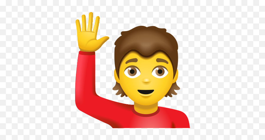 Person Raising Hand Icon - Free Download Png And Vector Cartoon Emoji,Emoji Smile With Hands