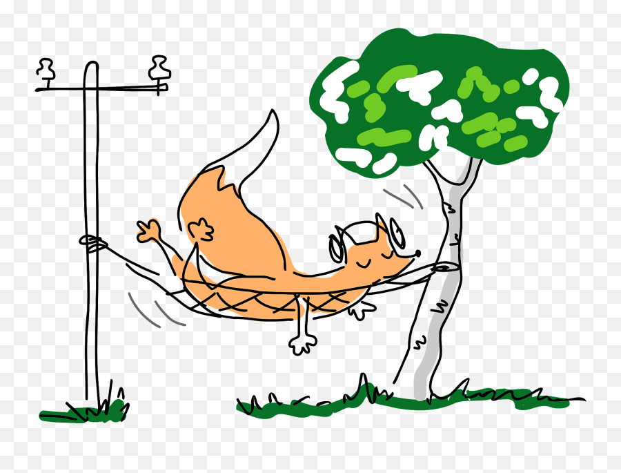 Relaxing Fox Clipart - Clip Art Emoji,Hammock Emoji