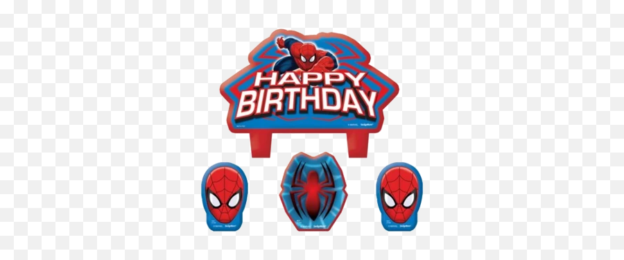 Spiderman Party Candles Pk4 - Happy Birthday Spiderman Png Emoji,Emoji Birthday Candles