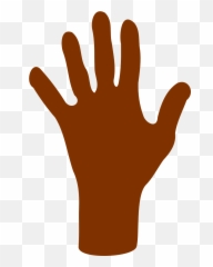Hand Fingers Silhouette Human Raised Hand - Hand Clip Art Emoji,Brown Thumbs Up Emoji