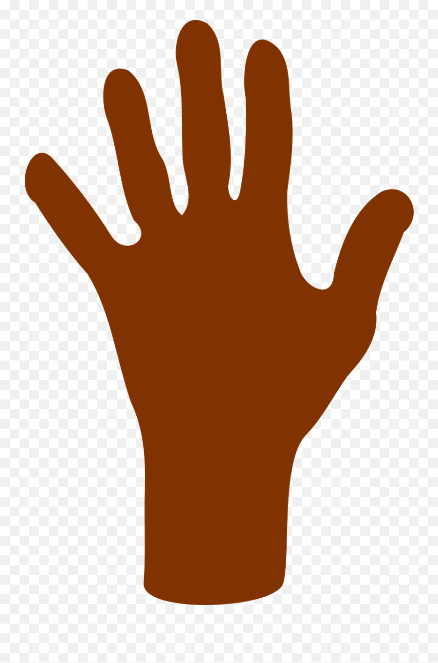 Hand Fingers Silhouette Human Raised Hand - Hand Clip Art Emoji,Brown Thumbs Up Emoji
