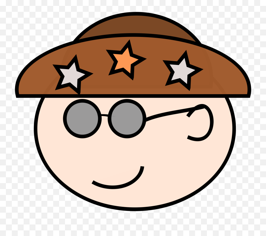 Man With Hat With Three Stars Vector Clipart Image - Desenhos Chapeu De Cangaceiros Emoji,Thinking Emoji