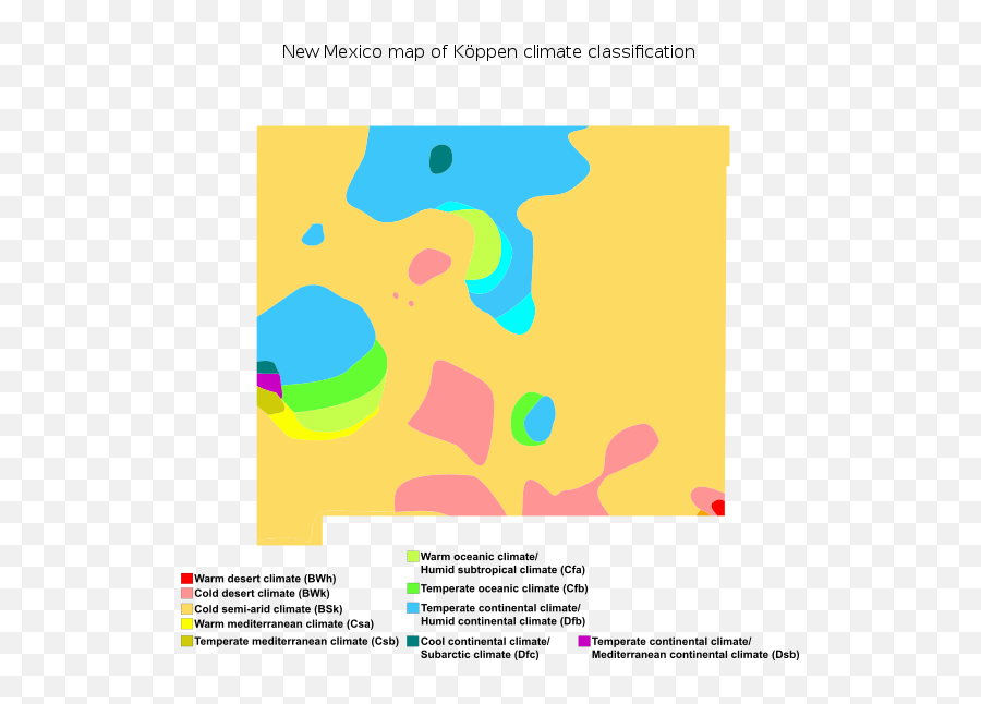 New Mexico Map Of Köppen Climate - New Mexico Koppen Climate Classification Emoji,New Mexico Emojis
