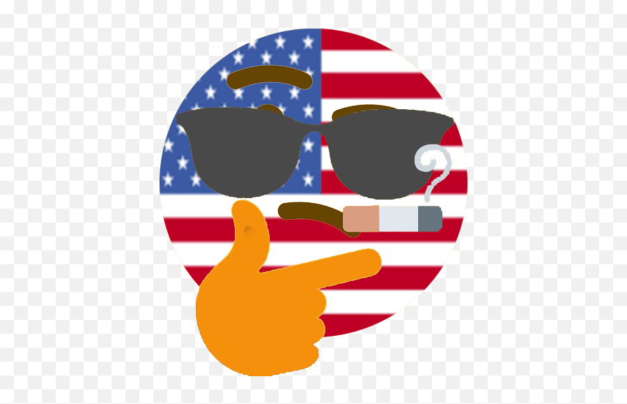 Thinking - Flag Of The United States Emoji,Happy 4th Of July Emoji