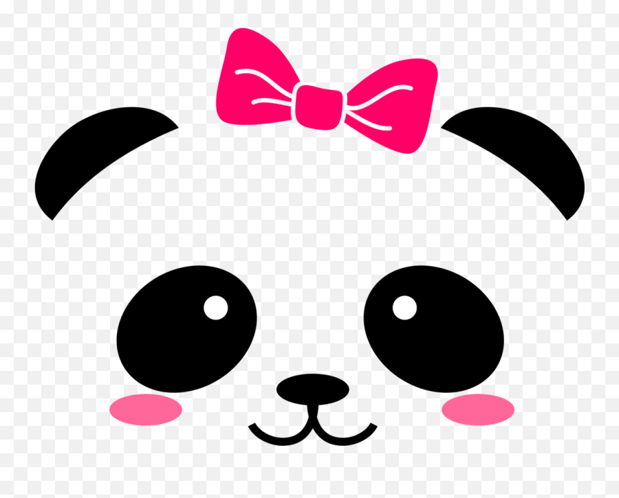 Panda Face With Bow Vinyl Decal - Panda Face Girl Png Emoji,Marshmello Emoji