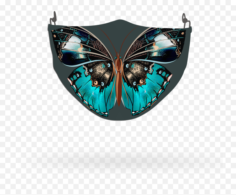 Blue Butterfly Animal Face Covering Print 6 - Decorative Emoji,Blue Butterfly Emoji