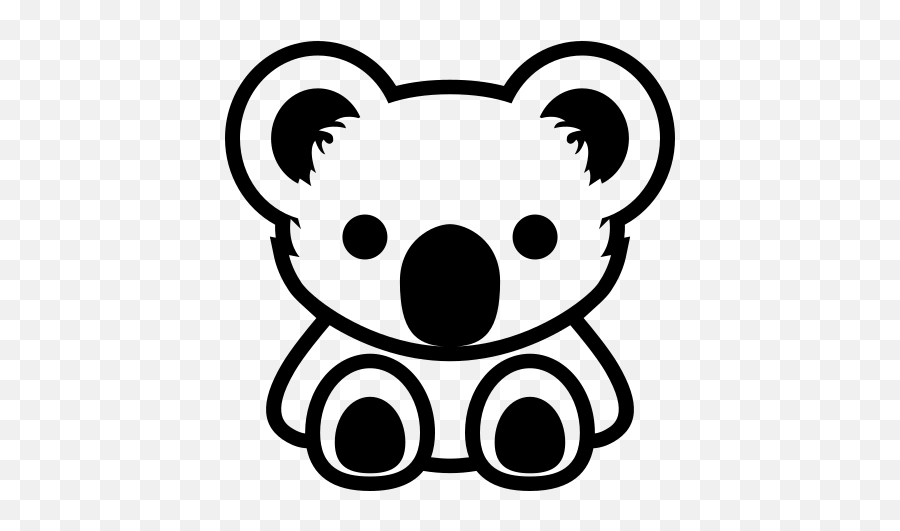 Emojione Bw 1f428 - Black And White Koala Clip Art Emoji,Penn State Emoji
