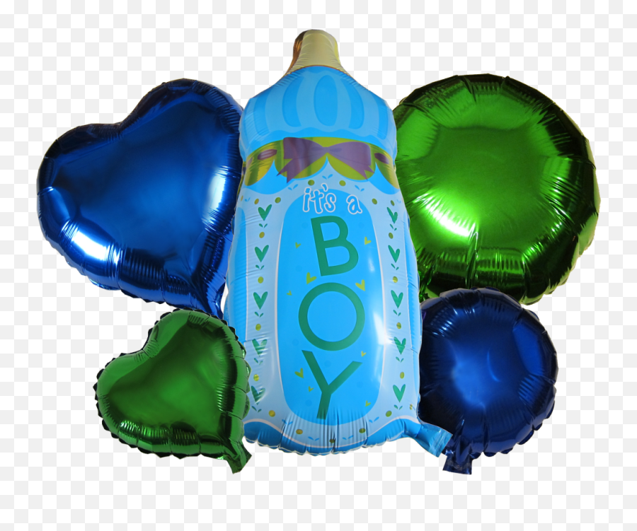 Baby Bottle Boy Balloons 5 Pieces Set - Inflatable Emoji,Emojis Balloons