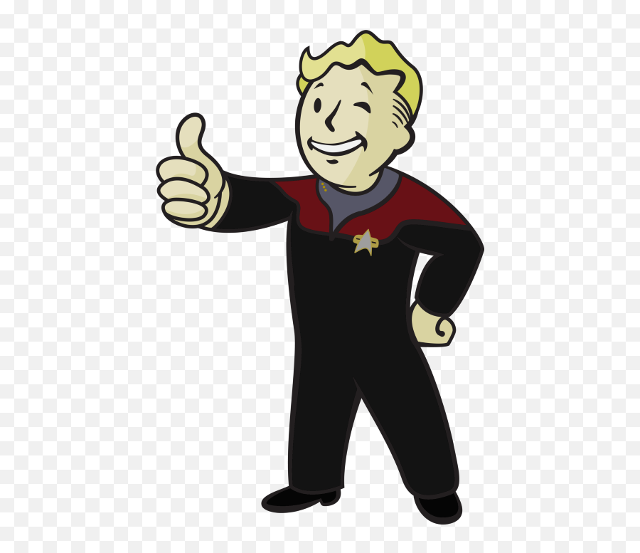 Star Trek Voyager Vector Png Files - Vault Boy Thumbs Up Png Emoji,Star Trek Hand Emoji