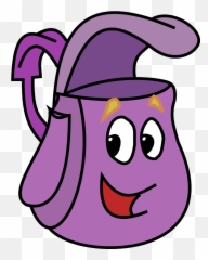 Clipart Backpack Away Transparent - Backpack In Dora The Explorer Emoji,Purple Emoji Backpack