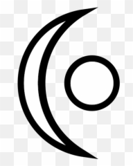 Symbol With Crescent Shape And Circle - Half Moon Dot Emoji