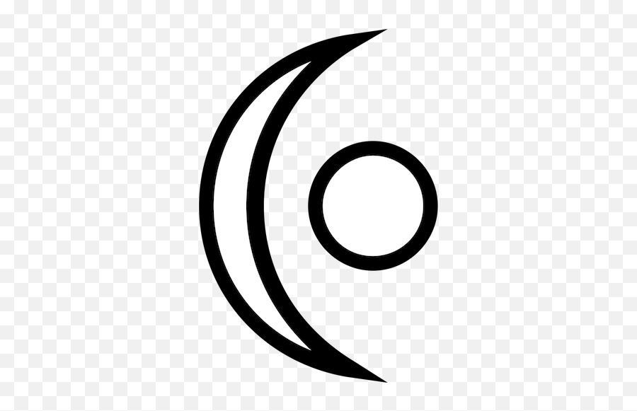 Symbol With Crescent Shape And A Circle - Half Moon With Dot Symbol Emoji,Crescent Moon And Star Emoji