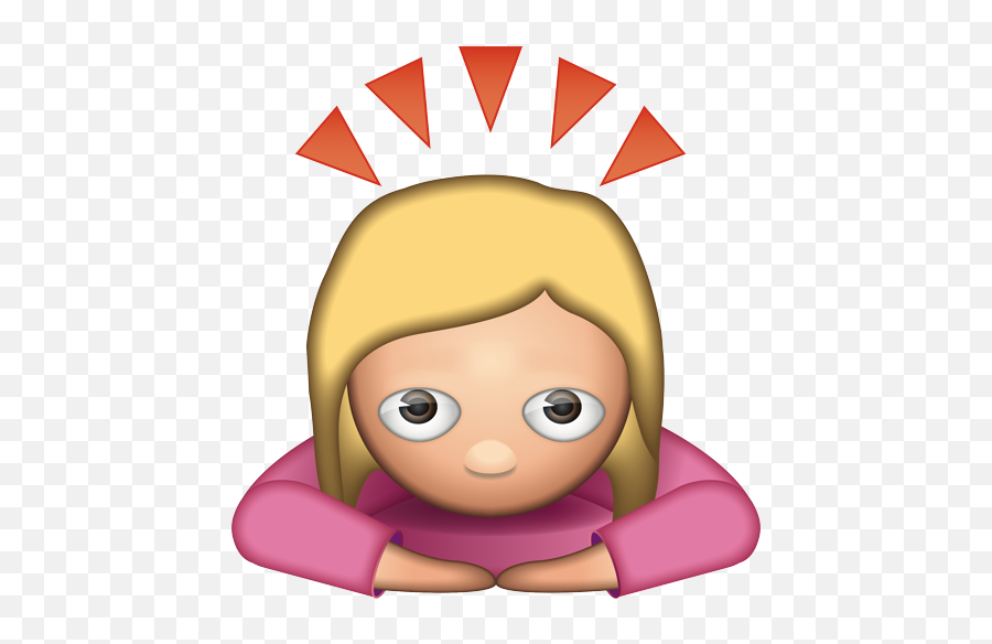 Woman Bowing - Cartoon Emoji,Bowing Emoji