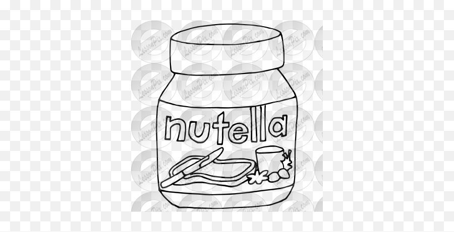 Nutella Clipart - Line Drawing Of Nutella Emoji,Nutella Emoji