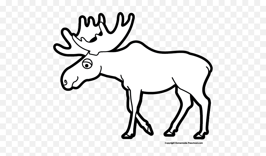 Free Moose Clipart 2 - Moose Black And White Emoji,Moose Emoji