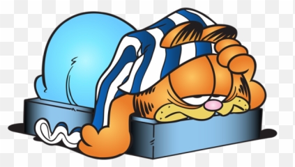 Download Sleeping Garfield Cartoon Transparent Png Clip Art - Emoji