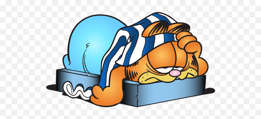 Download Sleeping Garfield Cartoon Transparent Png Clip Art - Garfield Sleeping Emoji,Sleeping Emoji Png
