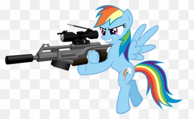 Another Ask Rainbow Dash With Pony Puppets - Mlp Rainbow Dash With A Gun Emoji,Sniper Emoji