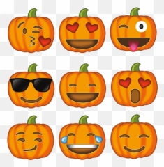 Pumpkin Emoji Collection Jack O Lantern - Transparent