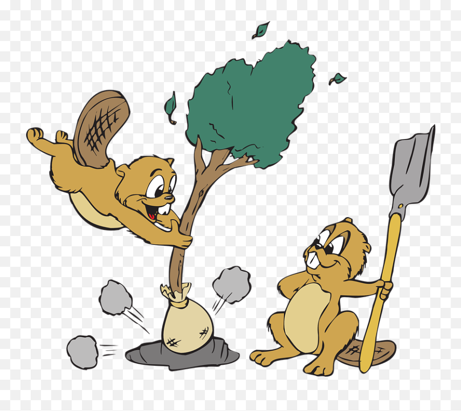 Animals Tree Shovel - Tree Planting Cartoon Png Emoji,Emoji Trunk Or Treat