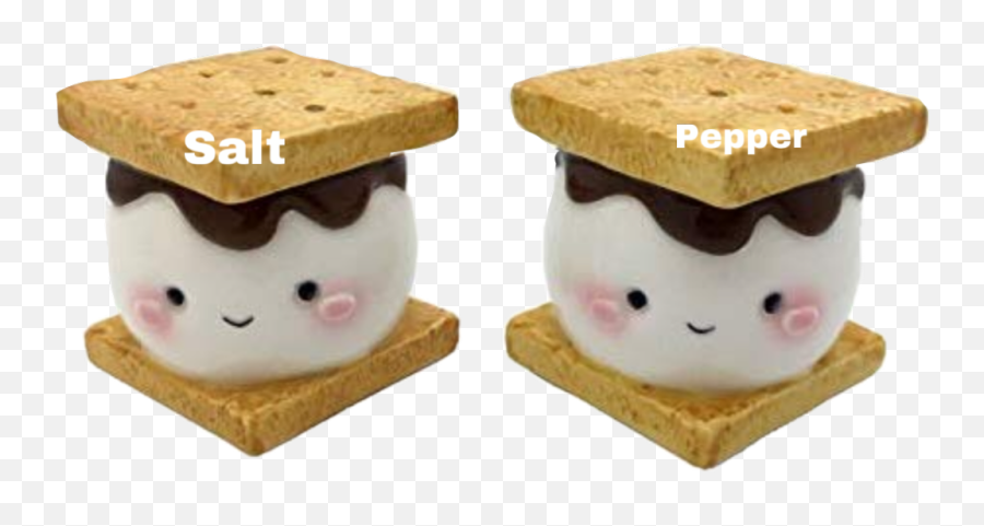 Salt Pepper Text Smores Cute Novelty - Marshmallow Creme Emoji,S'mores Emoji