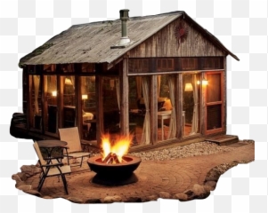 Stickers Cabin House Home Freetoedit - Glass In Woods Emoji