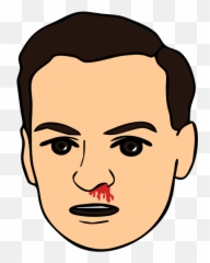 Bloody Nose - Cartoon Mans Face Drawing Emoji,Cigar Emoji