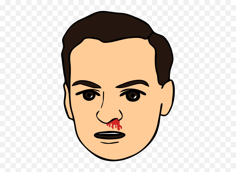 Bloody Nose - Cartoon Mans Face Drawing Emoji,Cigar Emoji