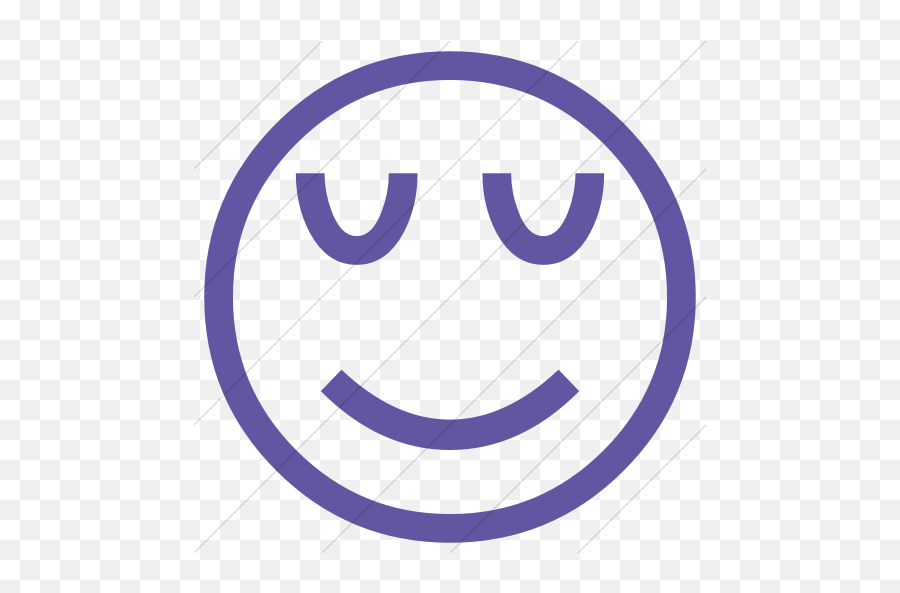 Purple Classic Emoticons Relieved Face Icon - Emoji Black And White Simple,Simple Emoticons