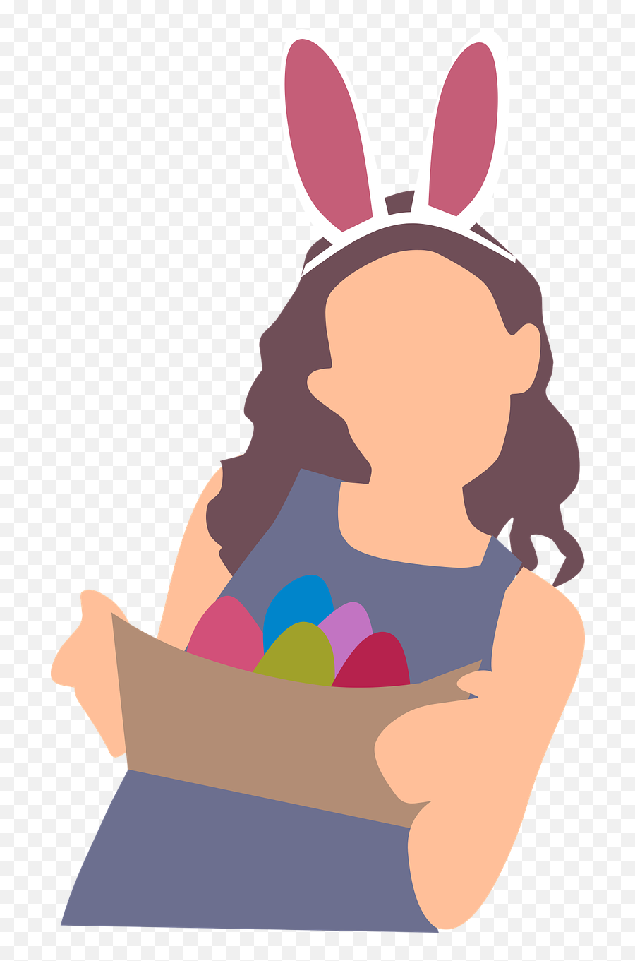 Girl Egg Basket Easter Bunny - Illustration Emoji,Woman With Bunny Ears Emoji