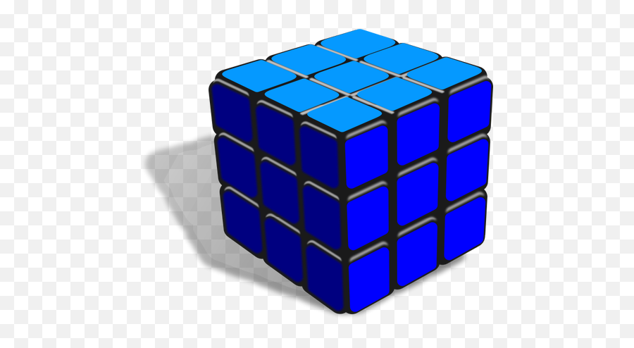 Rubiks Cube Blue Vector Drawing - Cube One Color Emoji,Ice Cube Emoji