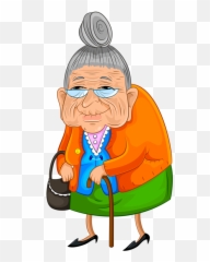 Cartoon Old Woman Clipart - Lady Emoji